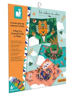 j07987 6 cartes pop animaux