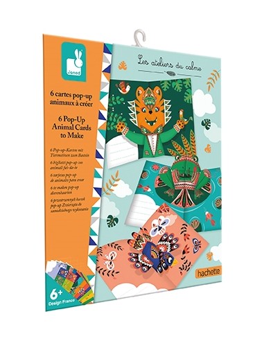 j07987 6 cartes pop animaux