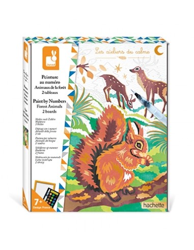 j07983 peinture animaux de la foret